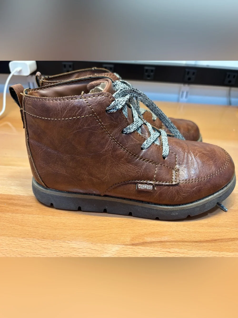 OshKosh B'gosh Brown Lace-Up Kids Boots